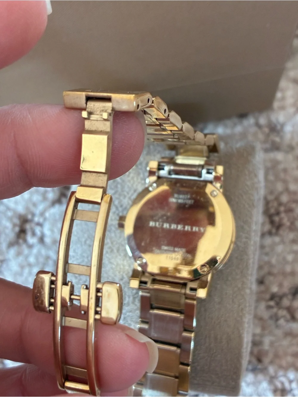 Burberry Gold and Champagne Stainless Steel Bracelet Watch